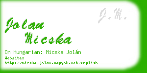 jolan micska business card